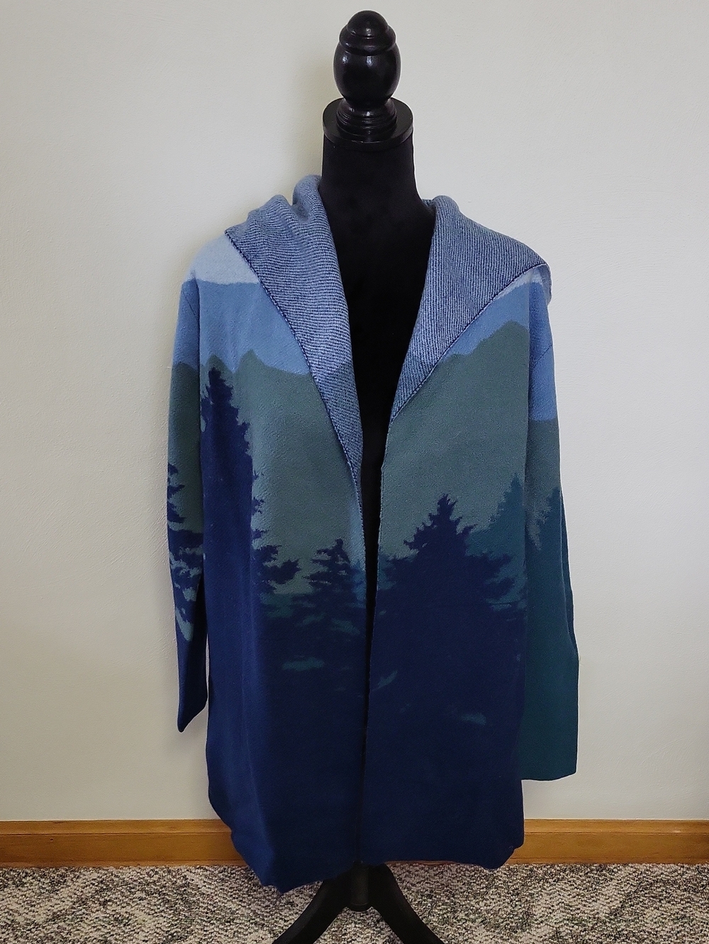 Toad&Co Women's Merino Heartfelt Hoodie Atlantic Treeline Scenic Medium